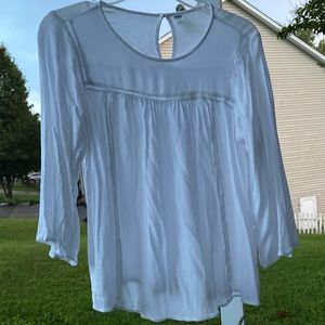 White Flowy Blouse Old Navy